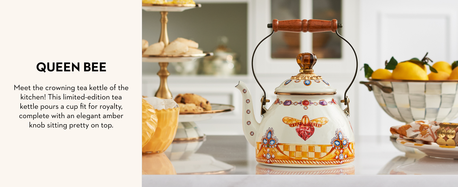 Queen Bee, bee theme decor, new tea kettle.