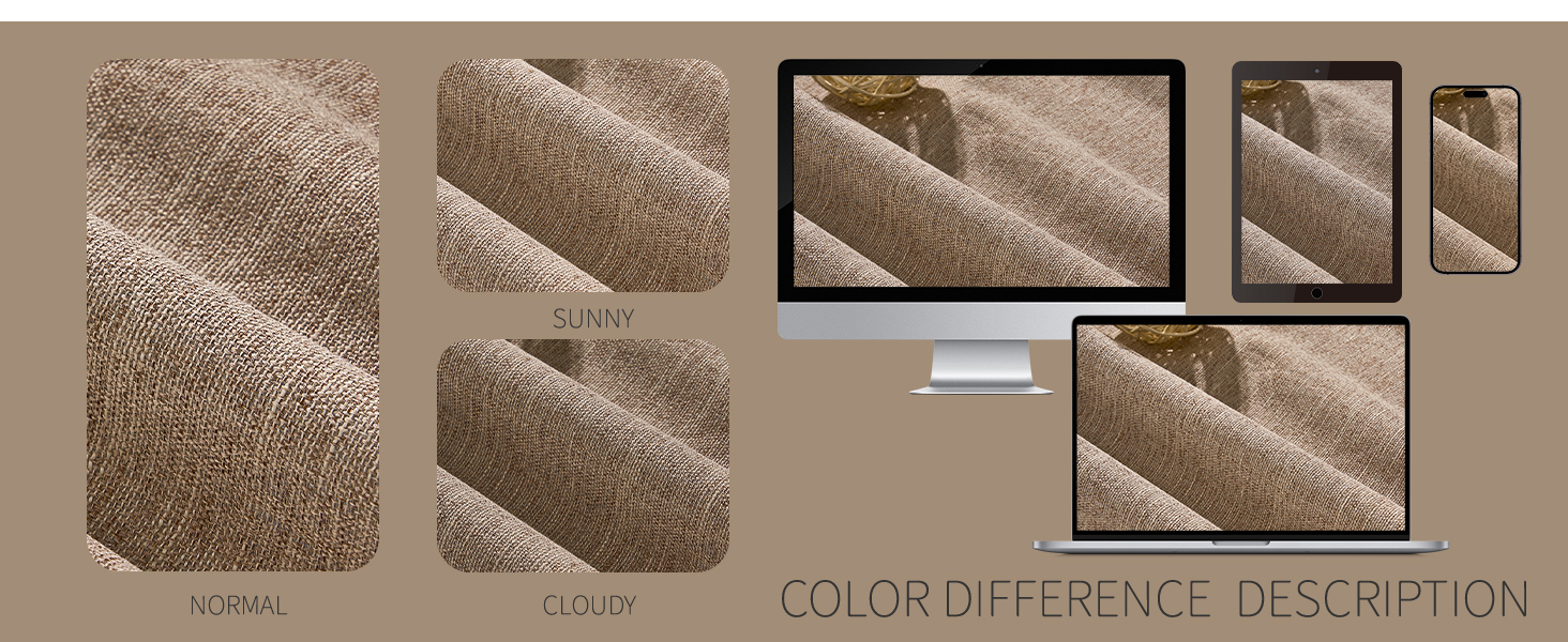 Sound Blocking Curtains, Neutral Farmhouse Lined Drapes 2 Panels Set for Living Room Sliding Door