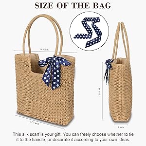 Summer Soft Large Woven Shoulder Purse Handbag