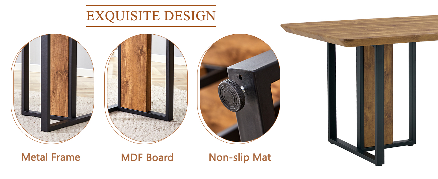 MEMUY Dining Room Table Set for 6,67" Rectangle Wood