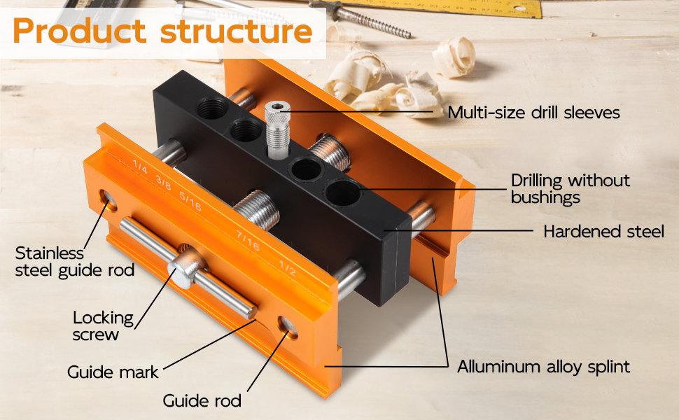 Samrira Self Centering Dowel Jig Doweling Jig Kit for Woodworking