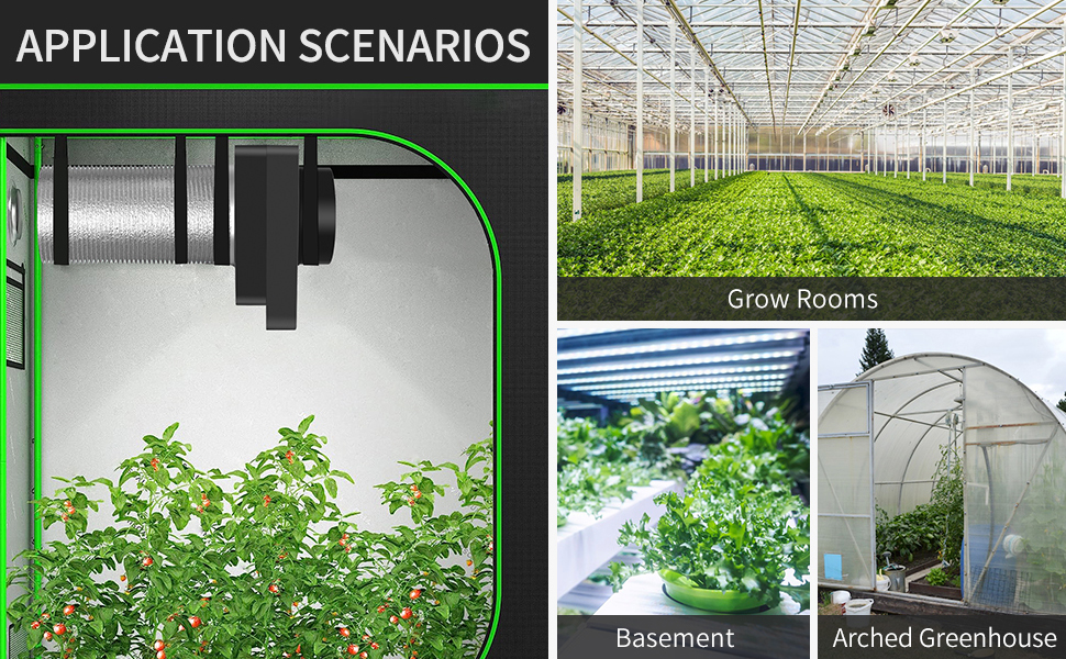 2set,Greenhouse Fan with Humidity Sensor and Automatic