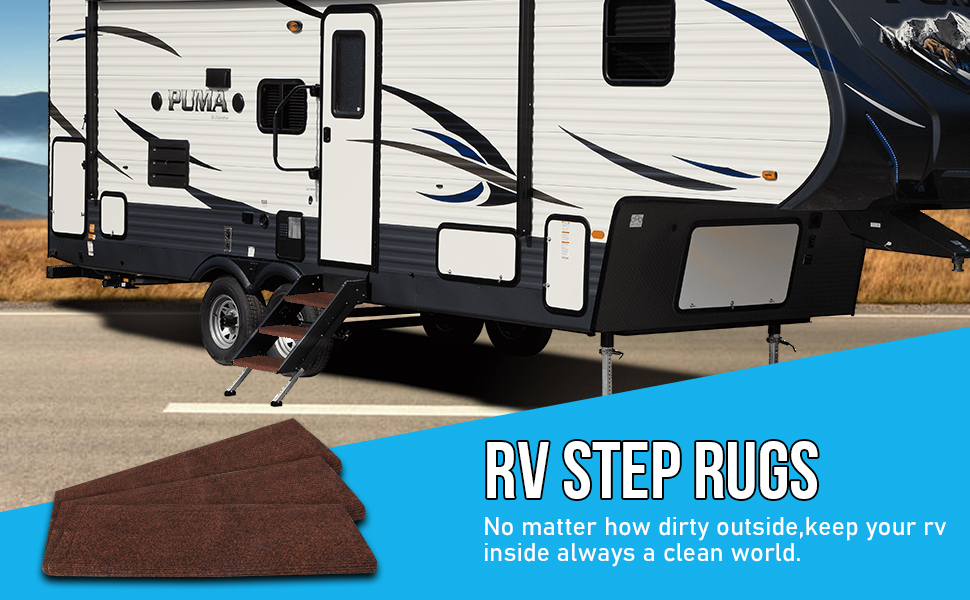 TIPHOPE 3 Pack RV Step Rugs Stairs Cover 22 Inch Wide