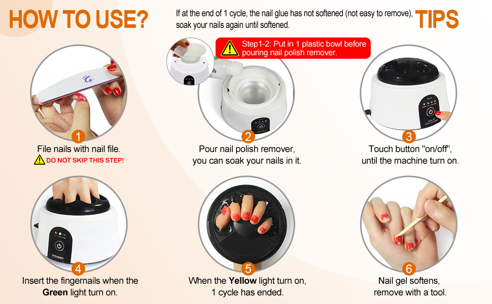 electric nail soak off bowl