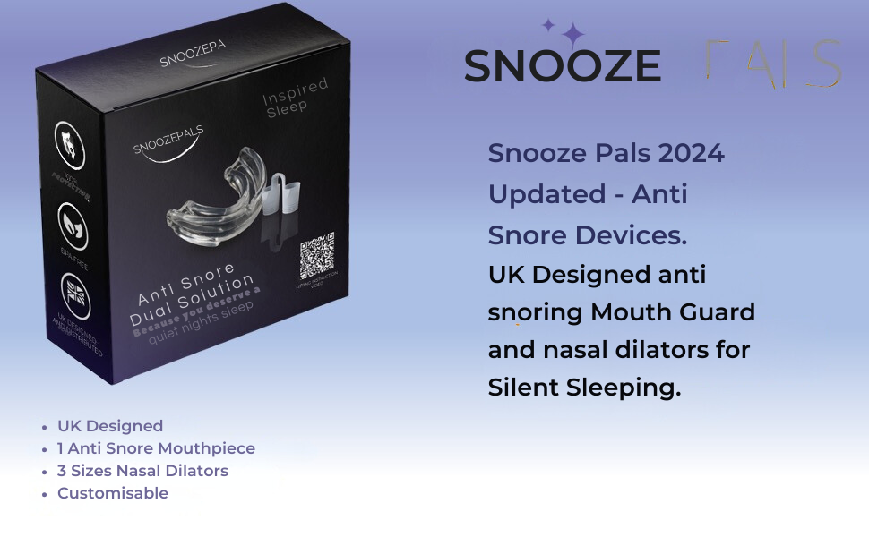 Snooze Pals 2024 Premium Snoring Aids for Men and Women. Anti Snoring