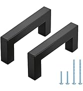 JOY DECOR 30 Pack Kitchen Cabinet Pulls Kitchen Cabinet Handles with 3 Inch Hole Center Matte Bla...