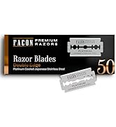 50 Facón Double Edge Razor Blades for Safety Razor, Safety Razor Blades for Shaving, Platinum Jap...
