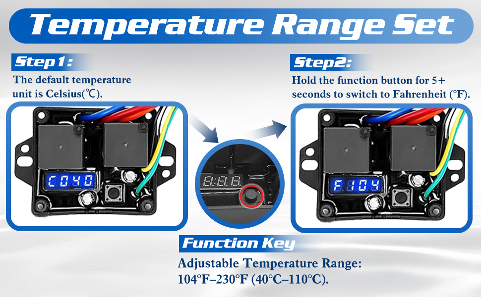 digital radiator fan switch kit is compatible with OE# 0444 DC0444 DC-0444