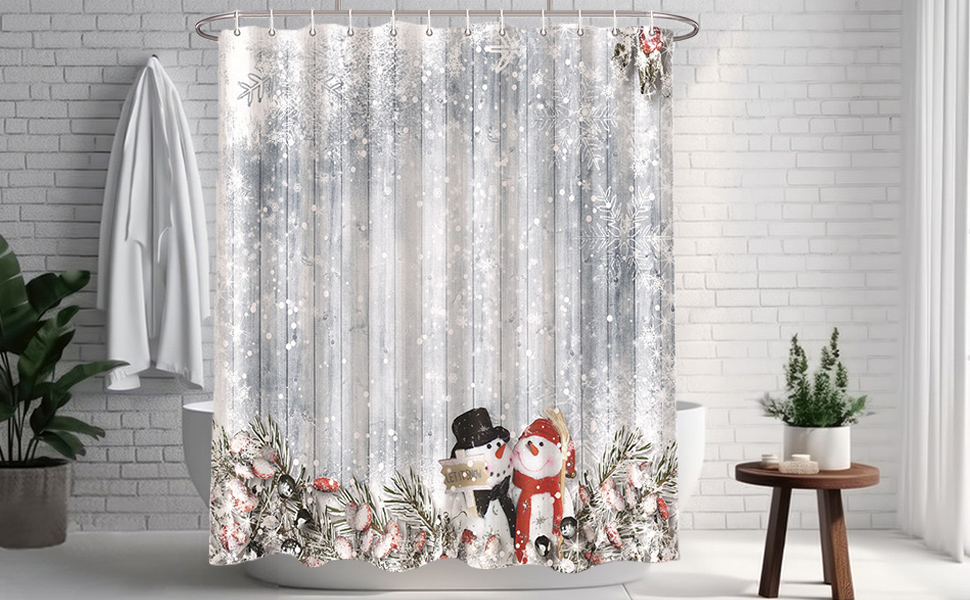 Romantic Angels Christmas Shower Curtain Winter Shower