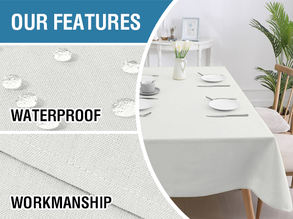Amazon.com: H.VERSAILTEX Linen Textured Table Cloths 60 x 84