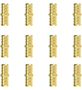 SUNGATOR (12-Pack) PEX 1/2 Inch Straight Brass Coupling PEX, Lead Free Brass Crimp Pipe Fitting