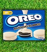 Oreo Banhadas bolachas de cacau recheadas com creme sabor baunilha e coberturas de chocolate branco 246 g