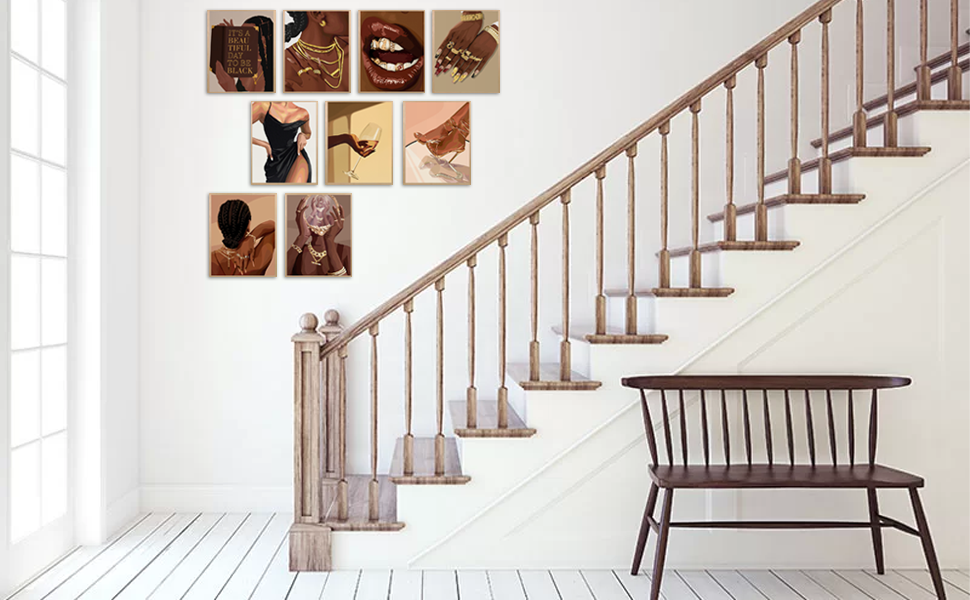 african woman wall art black room decor for women afro boho home decor african american