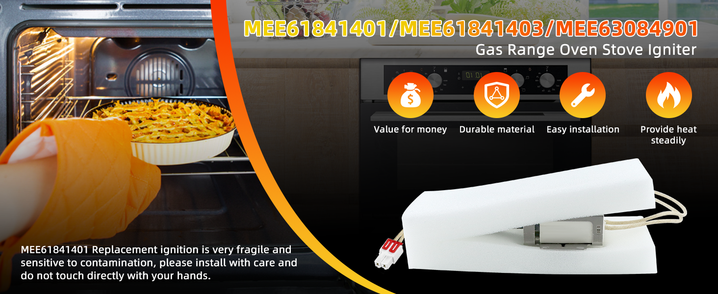Gas Range/Oven Igniter MEE61841401 with Connector Plug Fit