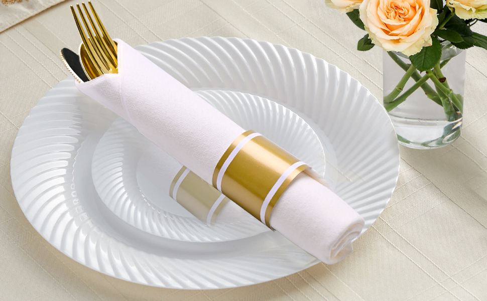 Pre rolled Napkin and Cutlery Set 12 Pack Wrapped