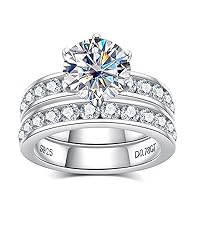 Amazon.com: Yeesoth Moissanite Wedding Rings Bridal Sets