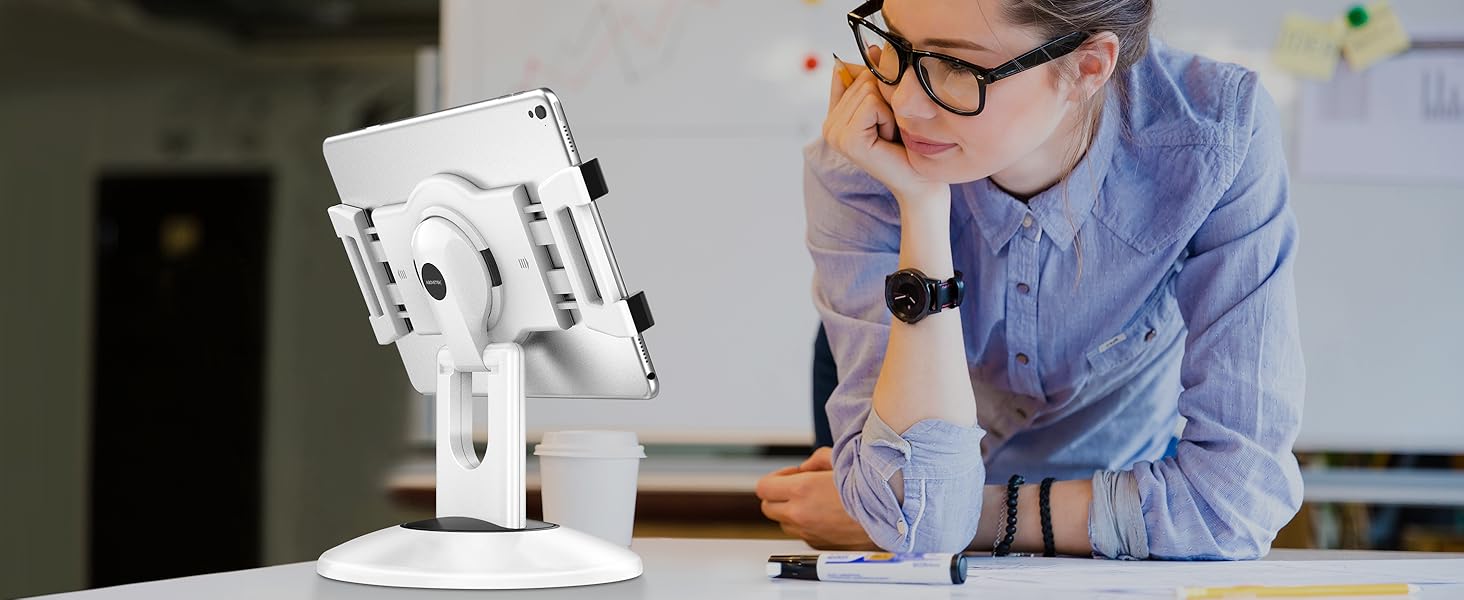 AboveTEK Retail POS Tablet Stand, 360° Swivel Business iPad Stand, 613