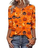 Zeagoo 3/4 Length Sleeve Women Tops Crew Neck Blouses Dressy Casual Summer T Shirts Loose Fit Bus...