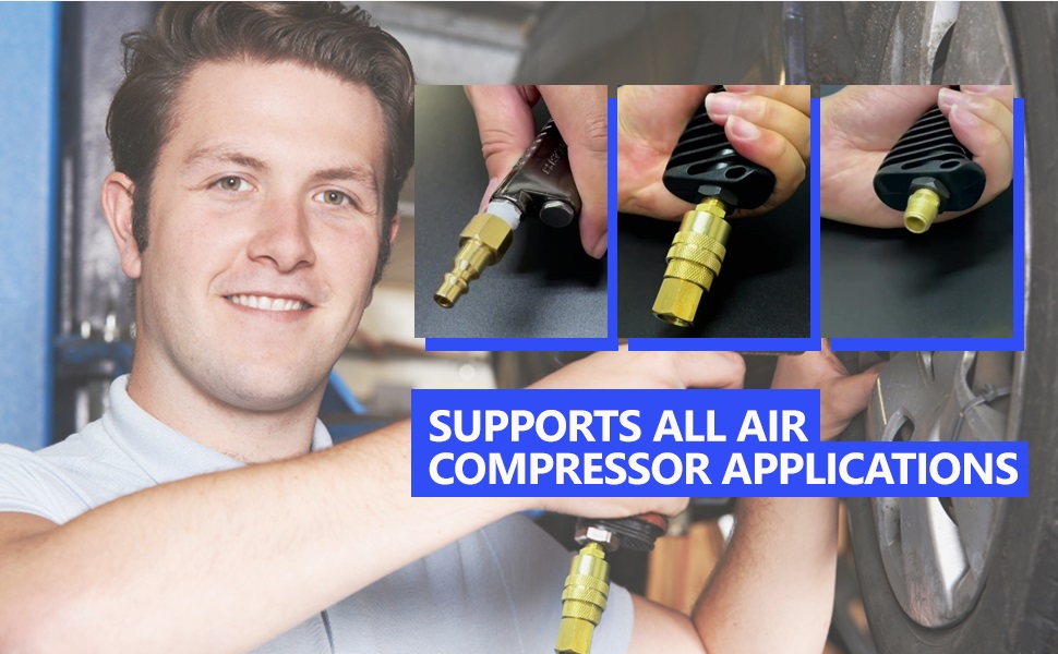 15pcs Air Compressor Fittings & Hose Kit 1/4" NPT Quick Connects