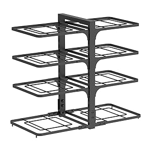 4 Tiers Pots and Pans Organizer for Kitchen Organization &amp; Storage