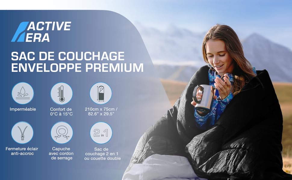 sac de couchage duvet dormir camping randonnee au chaud sommeil enveloppe vacance 