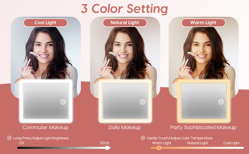 Travel Makeup Case with LED Light Mirror