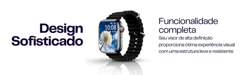 Relógio Smartwatch Com 7 Pulseiras e Tela AMOLED 2.2" Polegadas