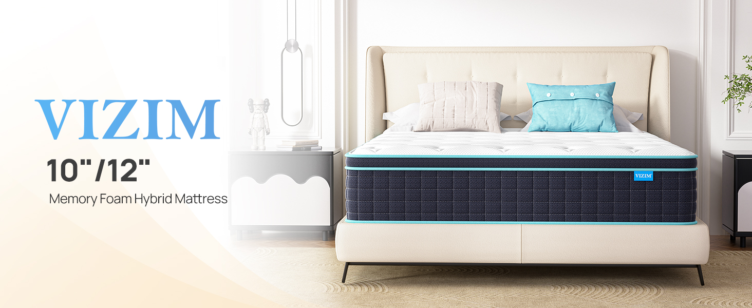 VIZIM 10/12 Memory Foam Hybrid Mattress