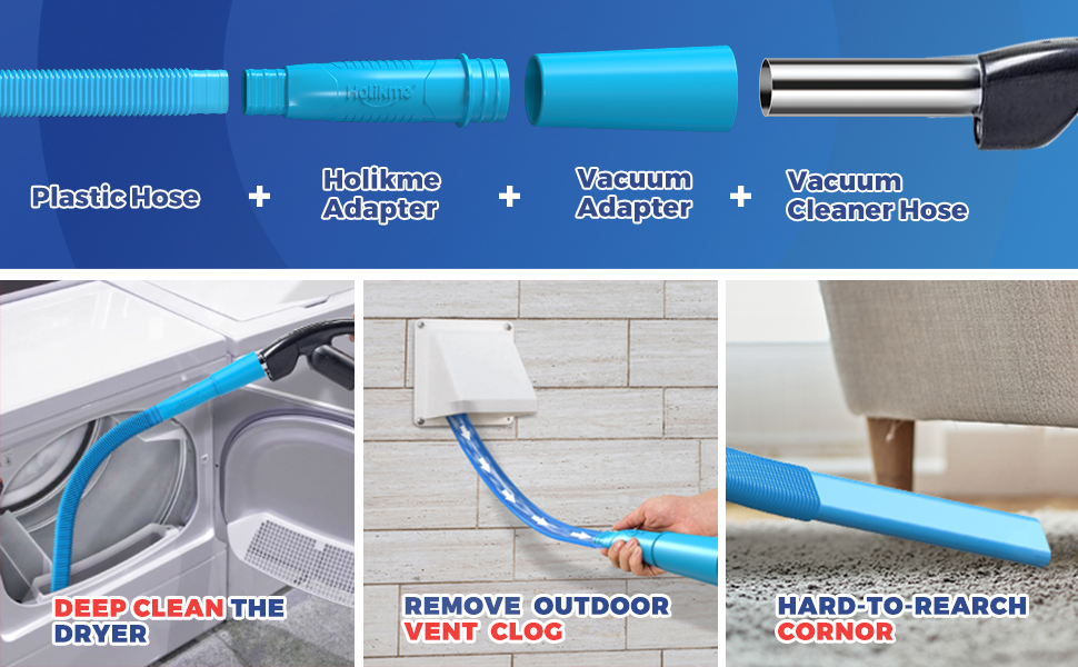 Holikme 3Pieces Dryer Vent Cleaner Kit Flexible Lint Brush