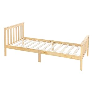 ML-Design ML-232/Wooden bed single bed children's bed 90x200 cm natural