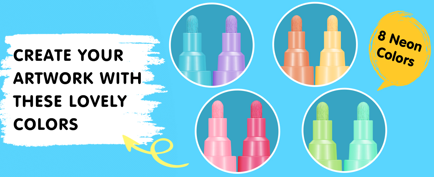 APOGO Chalk Pens for Blackboards Paint, Chalkboard, Window & Non Porous