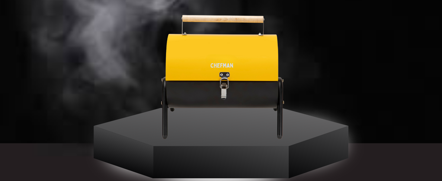 Chefman Barrel Barbeque Yellow Colour