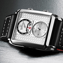 Marvin Men's Rectangular Swiss Made Quartz Watch with Sapphire Glass Waterproof M024.14.21.64