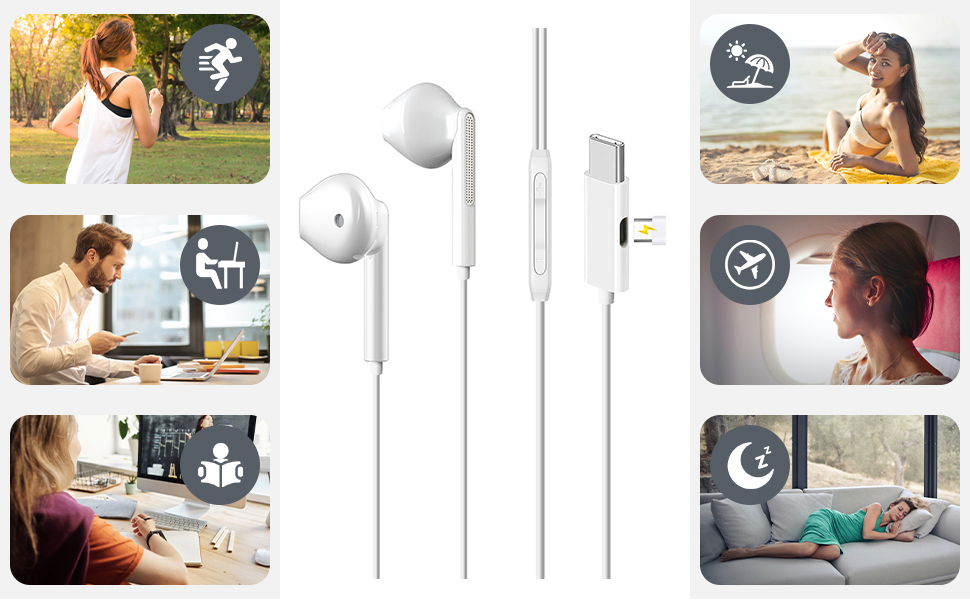 有線イヤホンタイプC充電