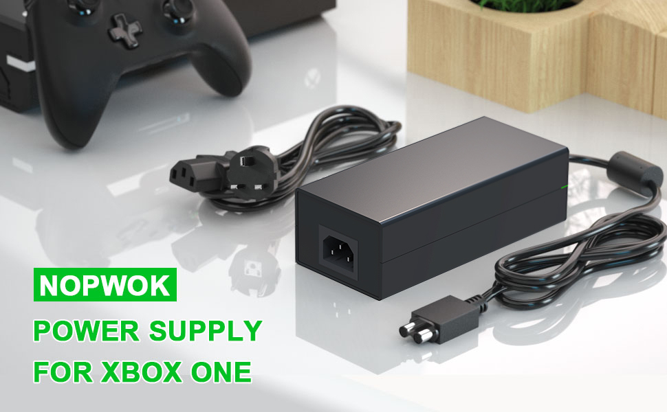 NOPWOK Power Supply Brick for Xbox One，AC Adapter Replacement Charger