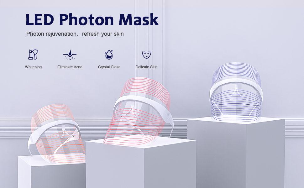 3 color wireless light therapy mask