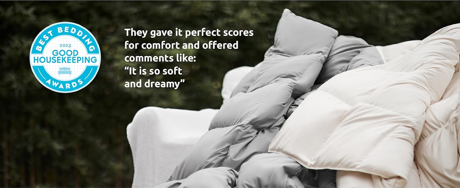 REWARDOWN Kapok Down Comforter Queen Size, Recycled White