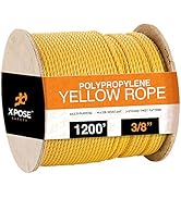 Yellow Twisted Polypropylene Rope - 3/8