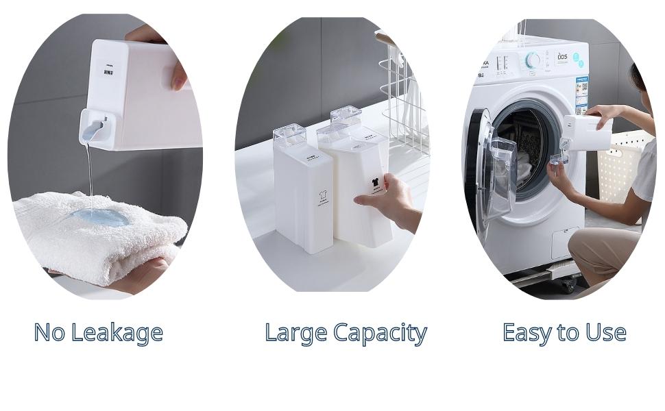 VVGAOGES Laundry Detergent Dispenser Reusable Empty Liquid Container 1000ml/34oz Landry Room