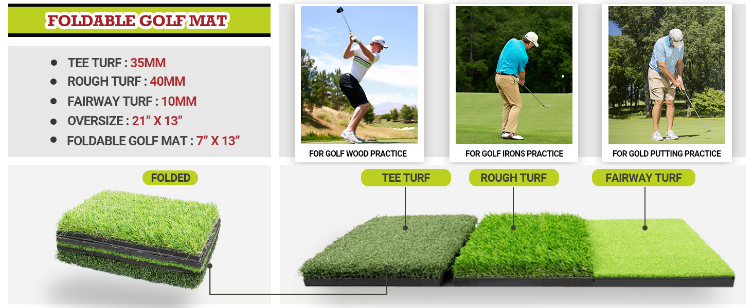 SAPLIZE Golf Net with Mat, Full Solution for Backyard Driving, Hitting