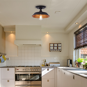 A gentle semi-flush ceiling base for a bulb.