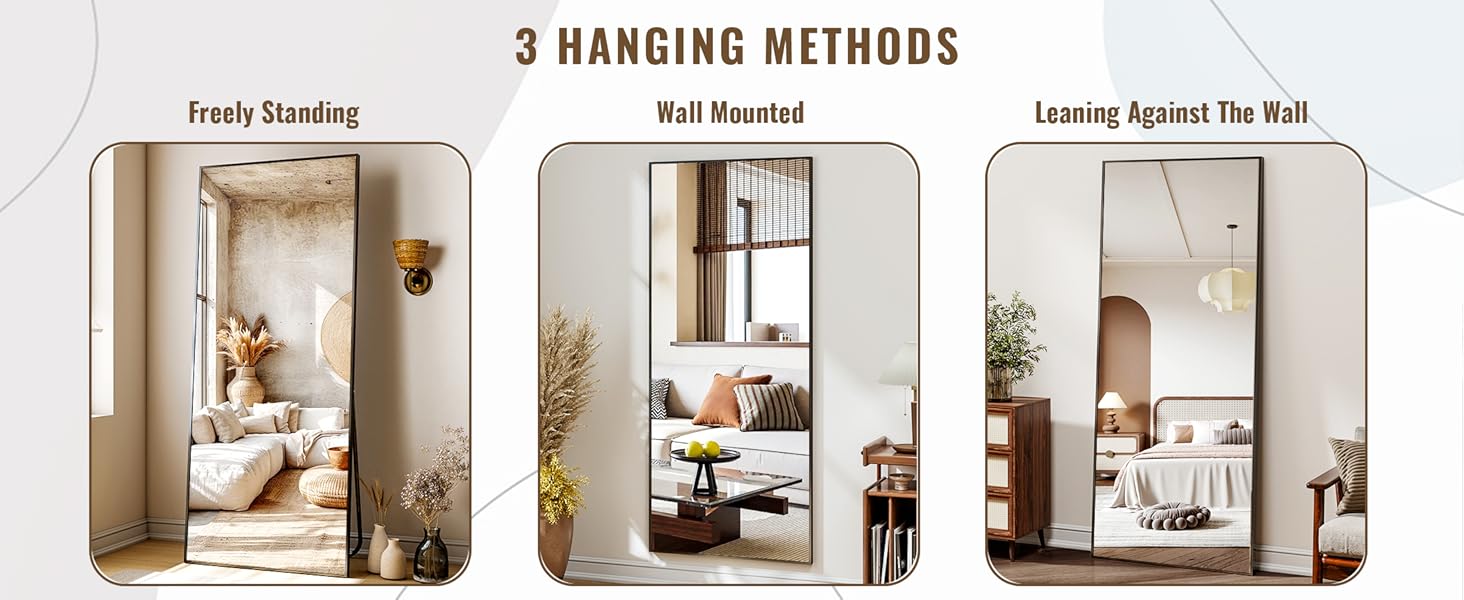 68"x 24" Full Length Mirror with Stand, ... 18 full length mirror black