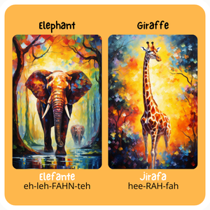Elephant and Giraffe. My first bilingual animal book images