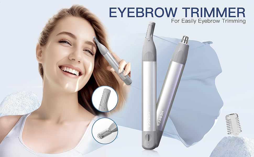eyebrow trimmer for women and men, with a  double-sided comb