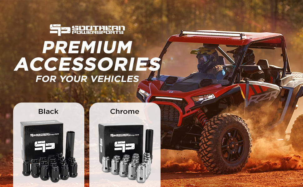 Southern Powersports Tapered Lug Nuts, 16Piece Chrome Lug