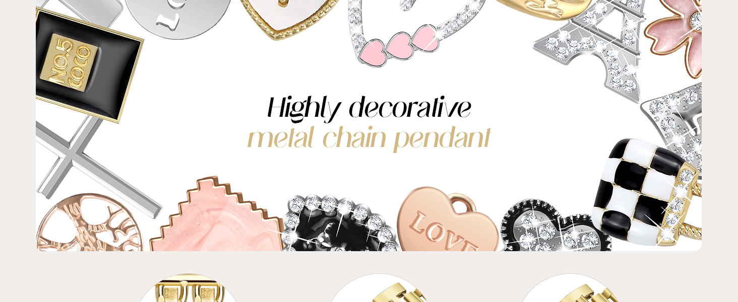 Unique Charms Metal Strap