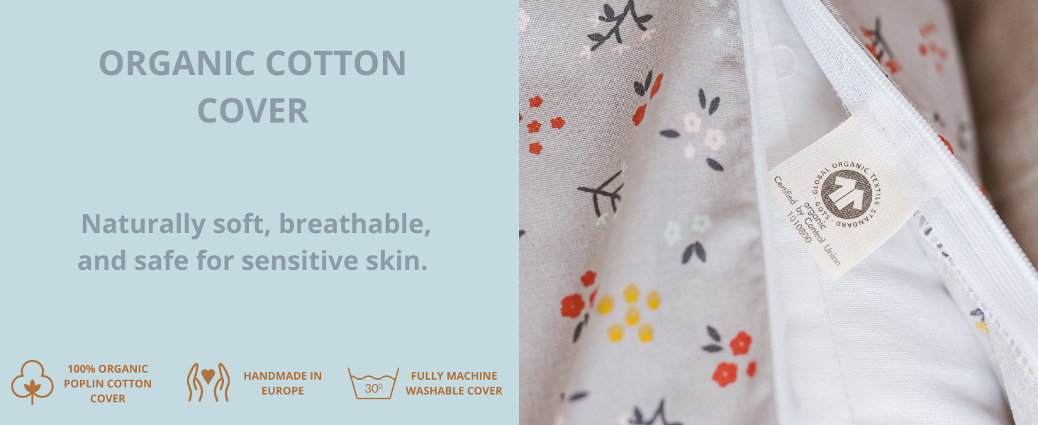 Close-up of breathable, certified cotton fabric