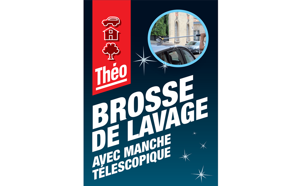 Brosse de lavage voiture télescopique avec réservoir THEO