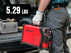 A person effortlessly carrying the Eiocht welder with one hand and portable design