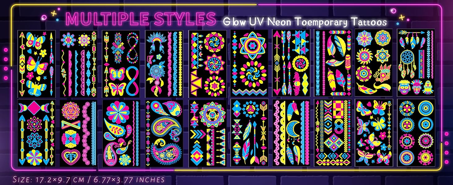 Neon Temporary Tattoo